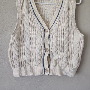 American Cable Knit Cream Sweater Vest